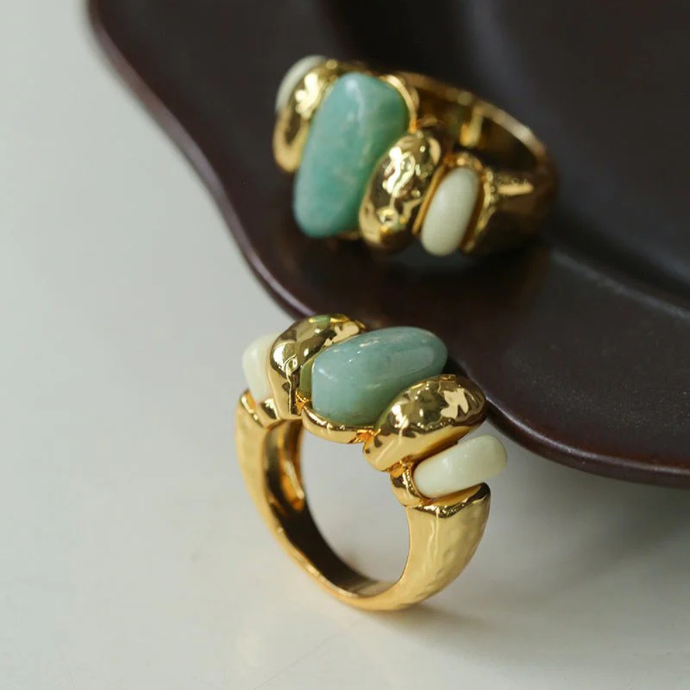 Kira 18K Gold-Plated Gemstone Ring