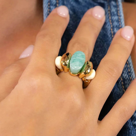 Kira 18K Gold-Plated Gemstone Ring